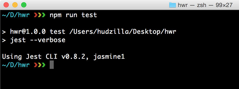 Running Jest without any tests is a good idea if only to make sure you have it set up correctly.